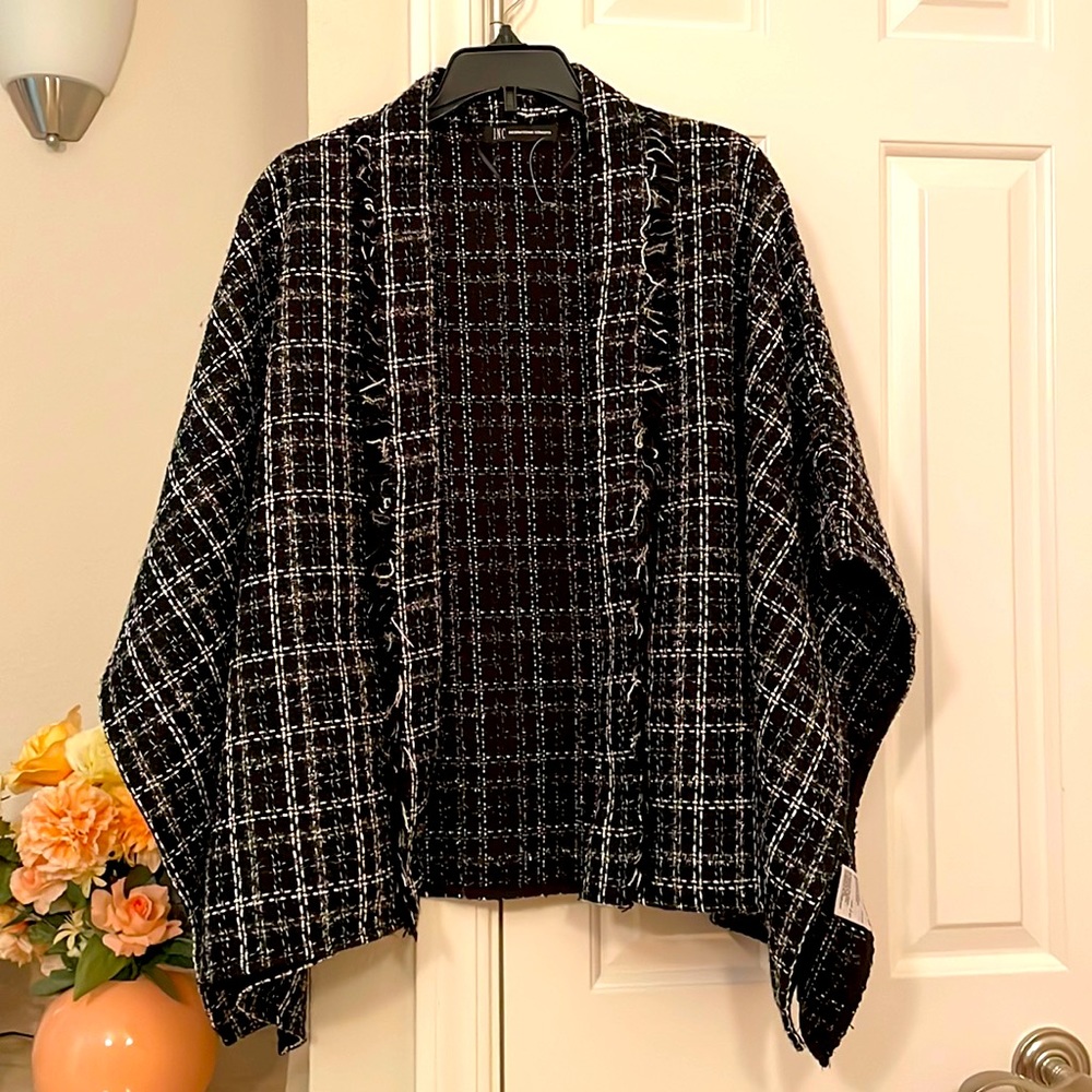 NWOT INC International Concepts Tweed Kimono Style Topper, One Size